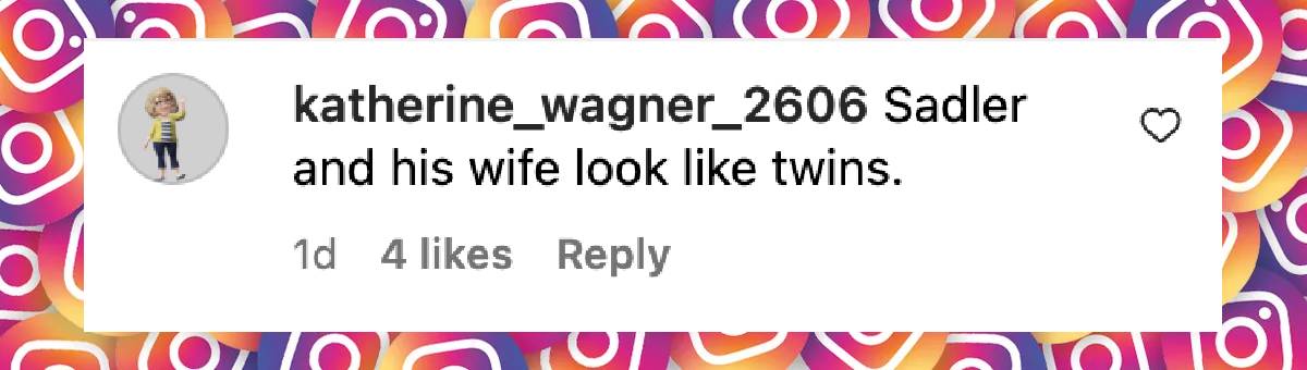 Un comentario de un fan sobre Adam y Jackie Sandler, fechado el 17 de febrero de 2025: "Sandler y su esposa parecen gemelos". | Fuente: Instagram/people | Instagram/people_style