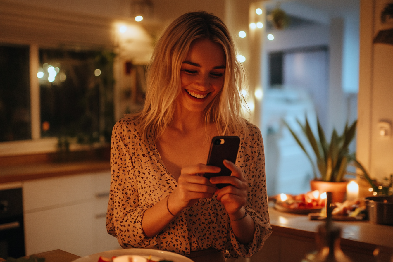 Una mujer haciendo fotos con su teléfono | Fuente: Midjourney