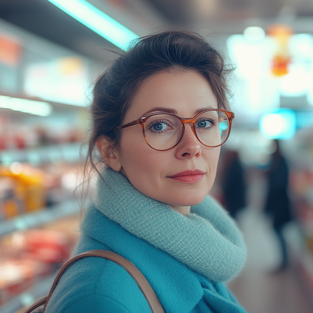 Primer plano de una mujer en un supermercado | Fuente: Midjourney