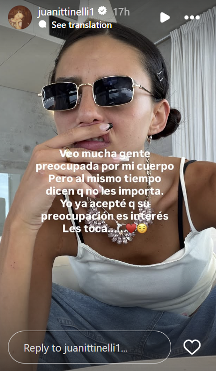 De las historias de Juana Tinelli | Fuente: Instagram/juanittinelli1