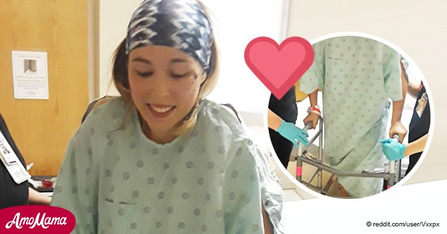 Chica vuelve a caminar por primera vez después de un terrible accidente y múltiples cirugías