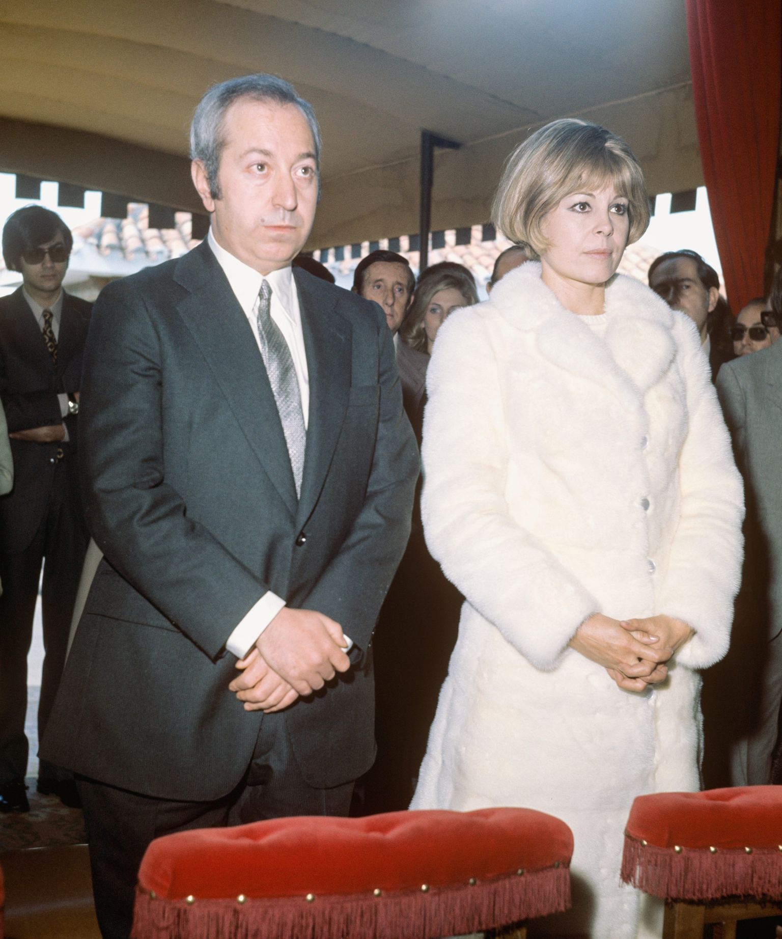 Laura Valenzuela y Jose Luis Dibildos el 3 de febrero de 1993 en Madrid, España. | Foto: Getty Images