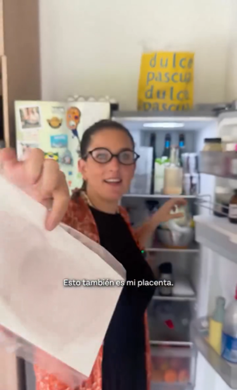 Juana Repetto mostrando el contenido de su heladera | Fuente: Instagram/juanarepettook