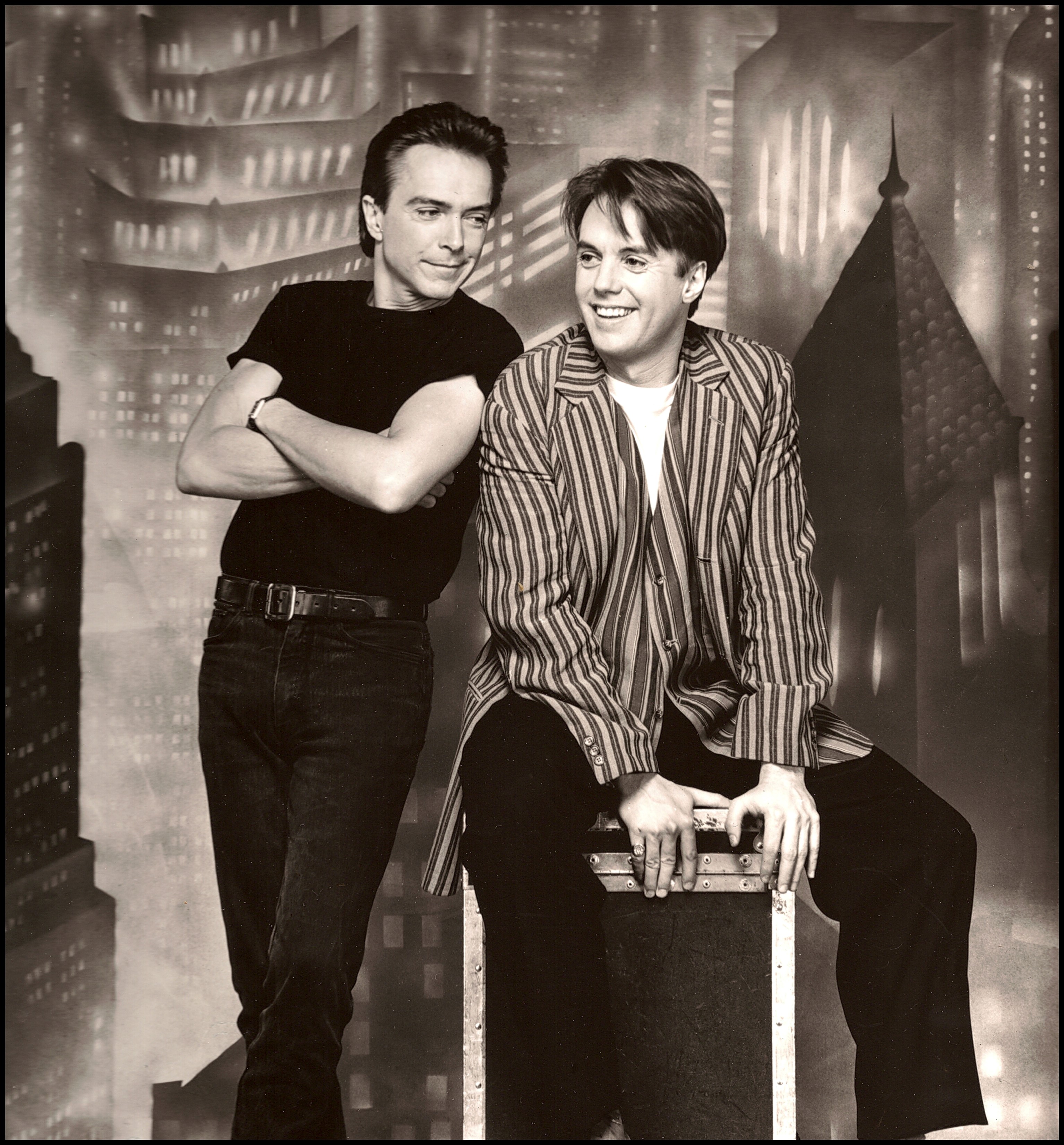 David y Shaun Cassidy en el plató de "Blood Brothers", 1993 | Fuente: Getty Images