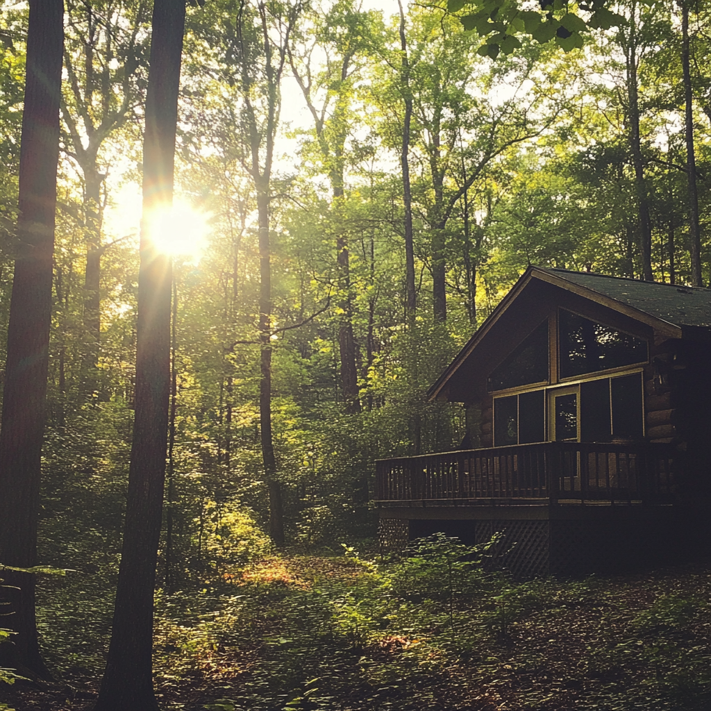 Una cabaña en el bosque | Fuente: Midjourney