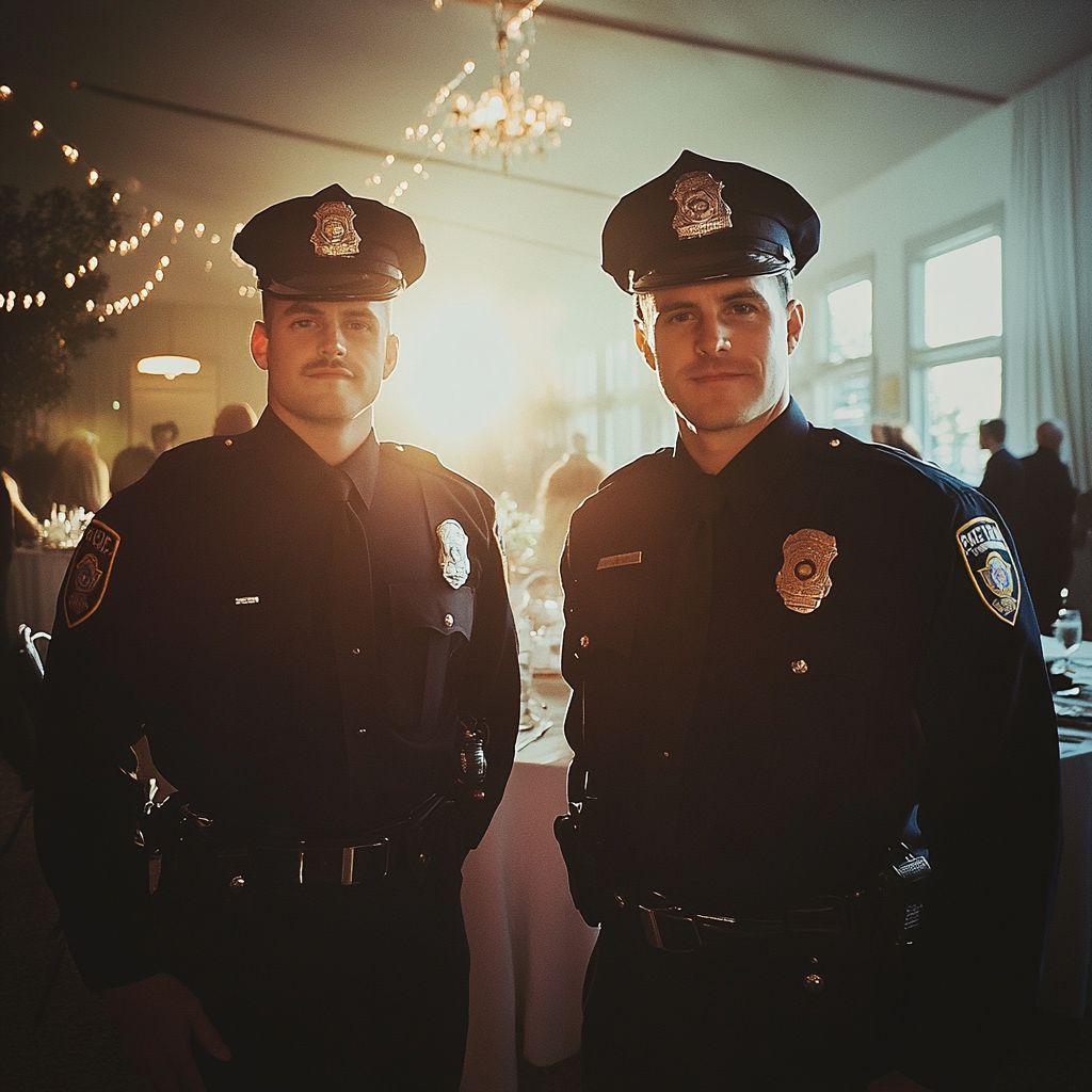 Dos policías en una boda | Fuente: Midjourney