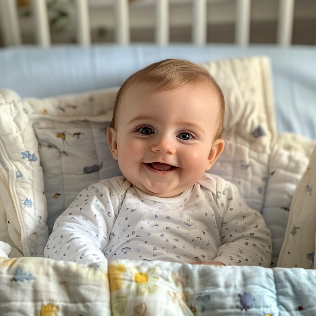 Un bebé sonriente | Fuente: Midjourney