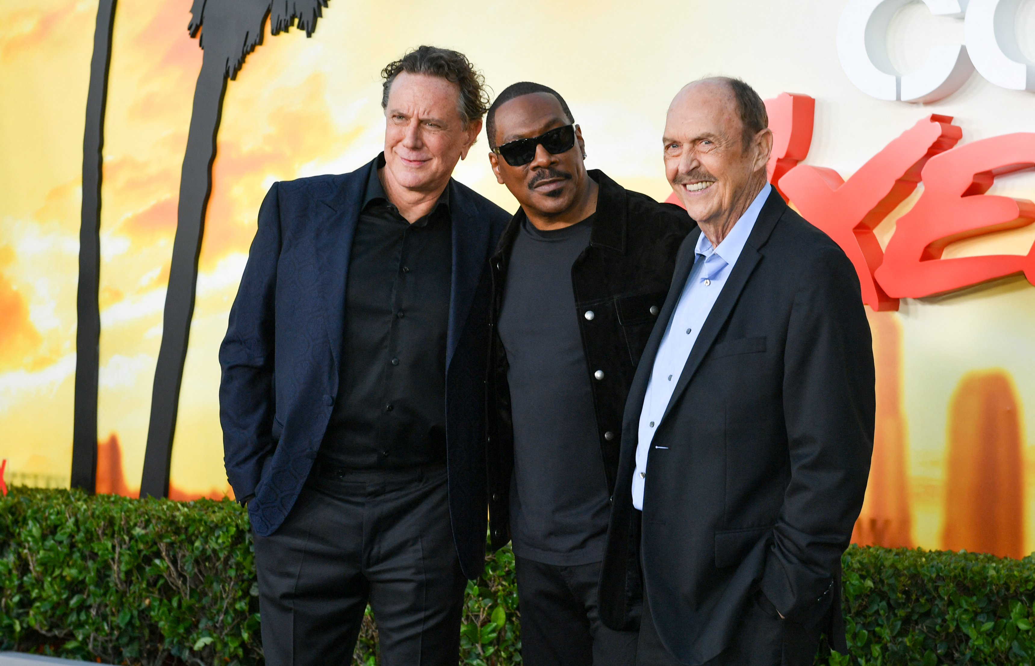 El juez Reinhold, Eddie Murphy y John Ashton en el estreno de Netflix de "Beverly Hills Cop: Axel F" en el Wallis Annenberg Center for the Performing Arts de Beverly Hills, California, el 20 de junio de 2024 | Fuente: Getty Images