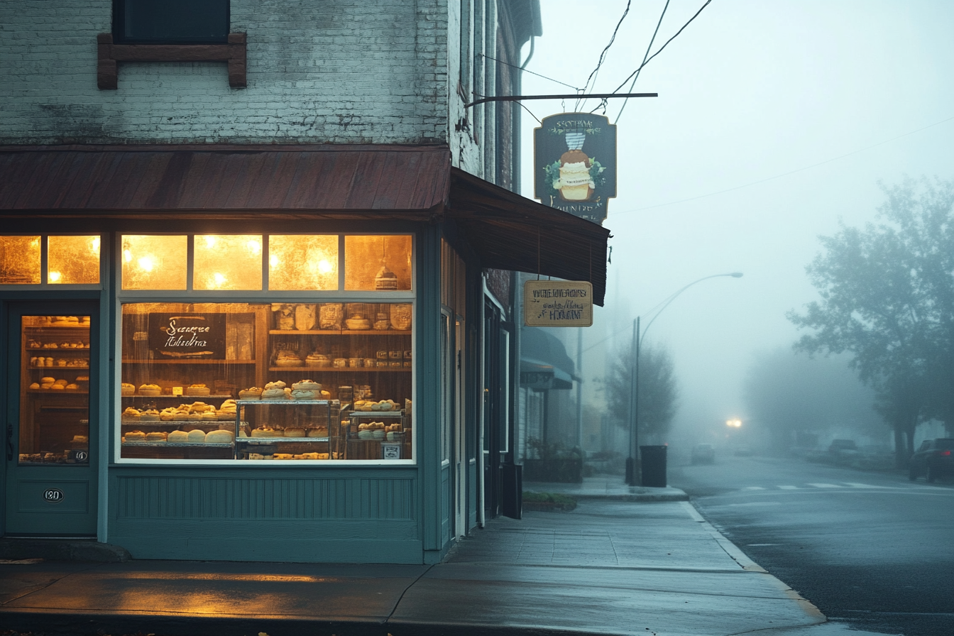 Una panadería en una esquina | Fuente: Midjourney