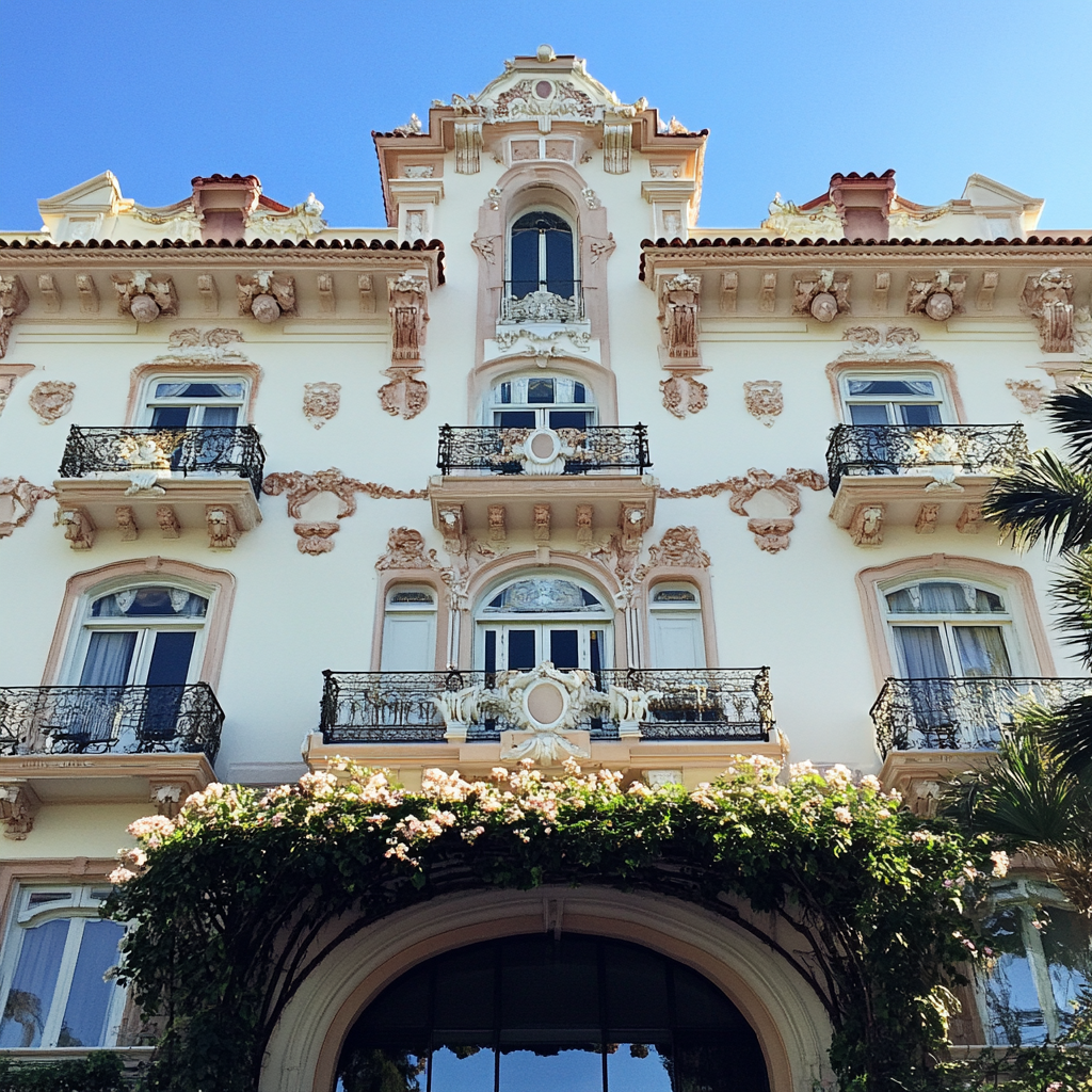 El exterior de un hotel | Fuente: Midjourney