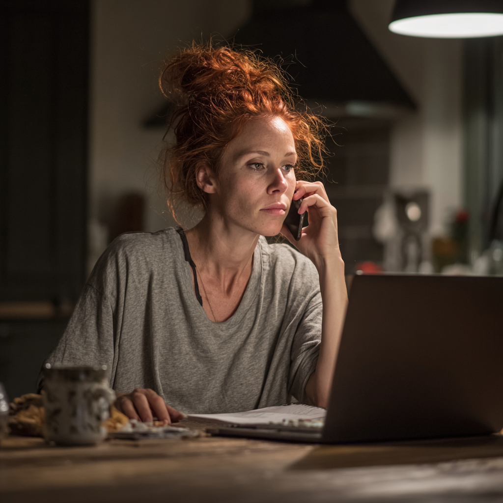 Una mujer emocionada hablando por teléfono | Fuente: Midjourney