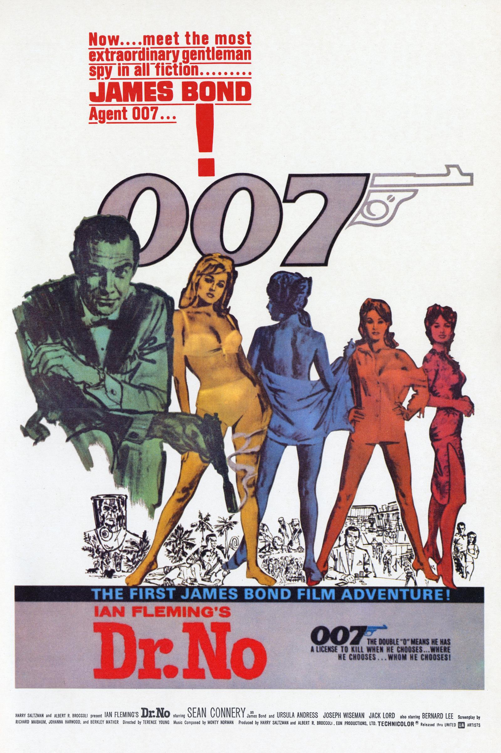 Cartel de cine de la película "Dr No", de la serie de aventuras del agente secreto 007 en 1967. | Fuente: Getty Images