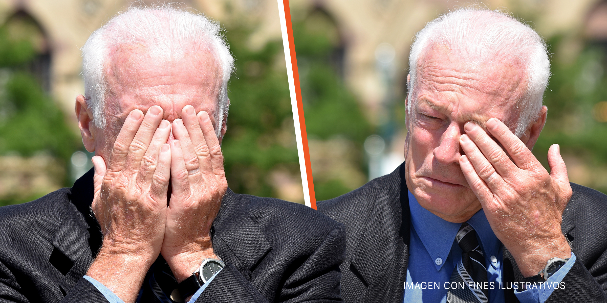 Un hombre ocultando su rostro y secándose las lágrimas | Foto: Shutterstock