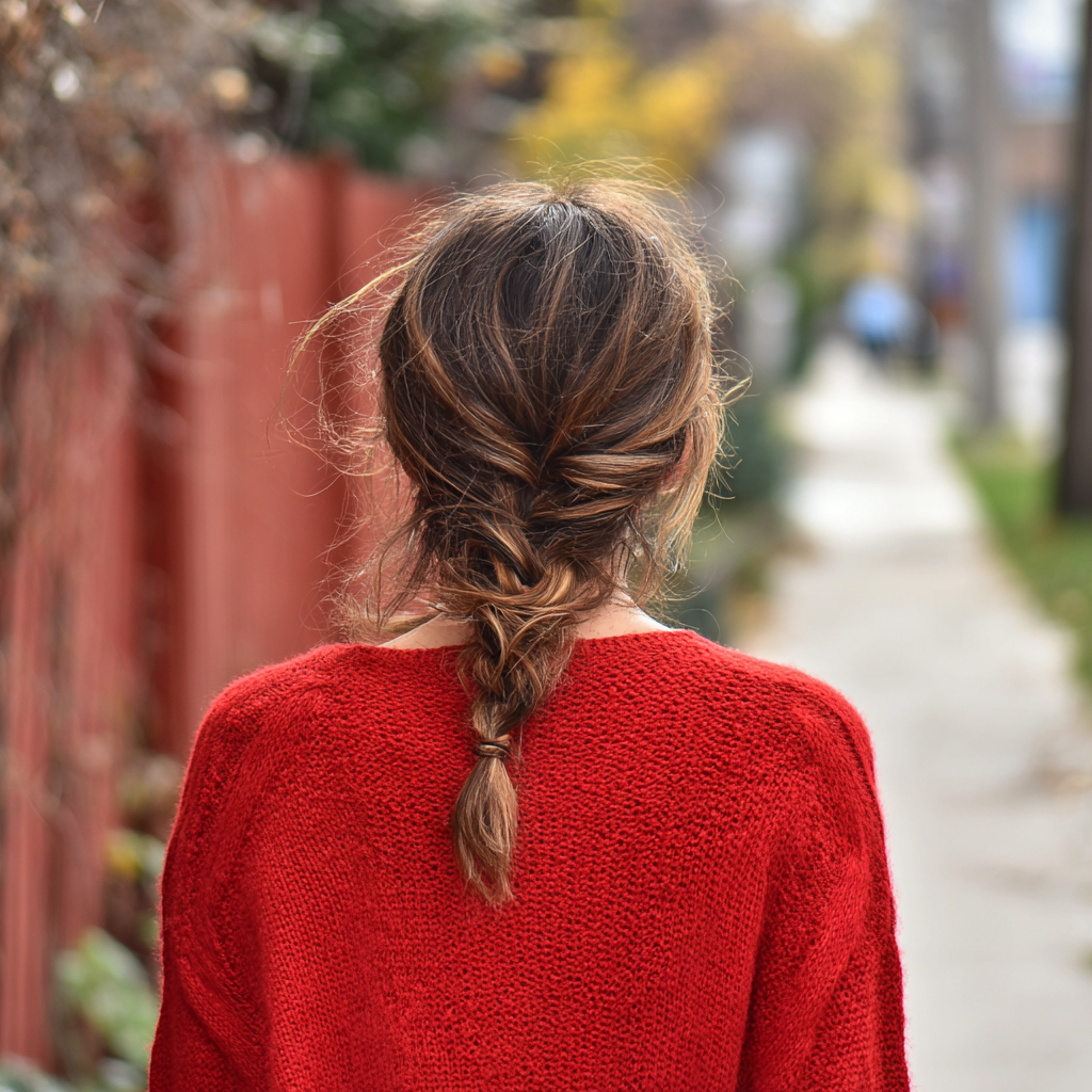 Una mujer caminando por la calle | Fuente: Midjourney