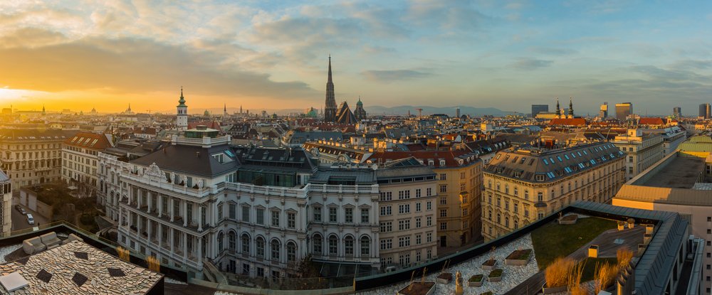 Panorama de la ciudad de Viena al atardecer.| Fuente: Shutterstock