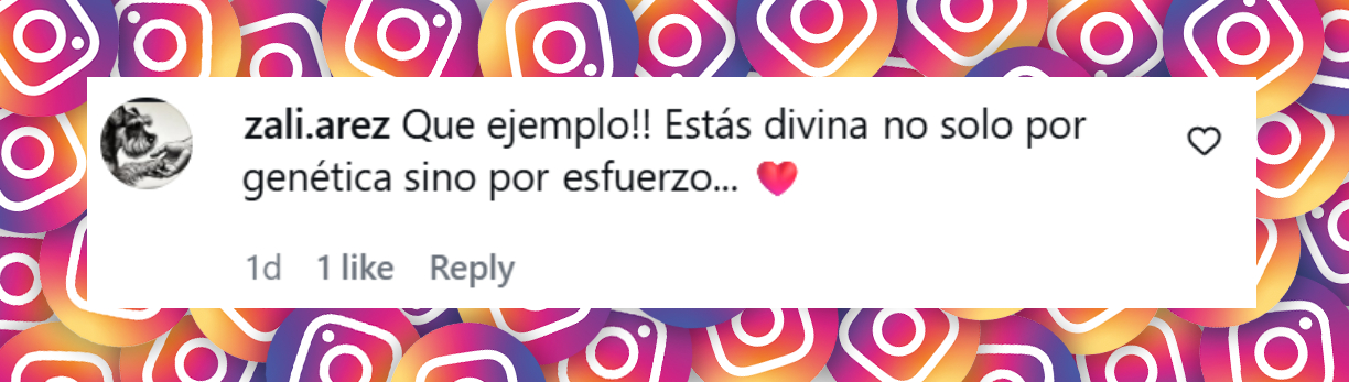 Comentario de una usuaria sobre las fotografías de la rutina de pilates de Nequi Galotti | Fuente: Instagram/nequigalotti