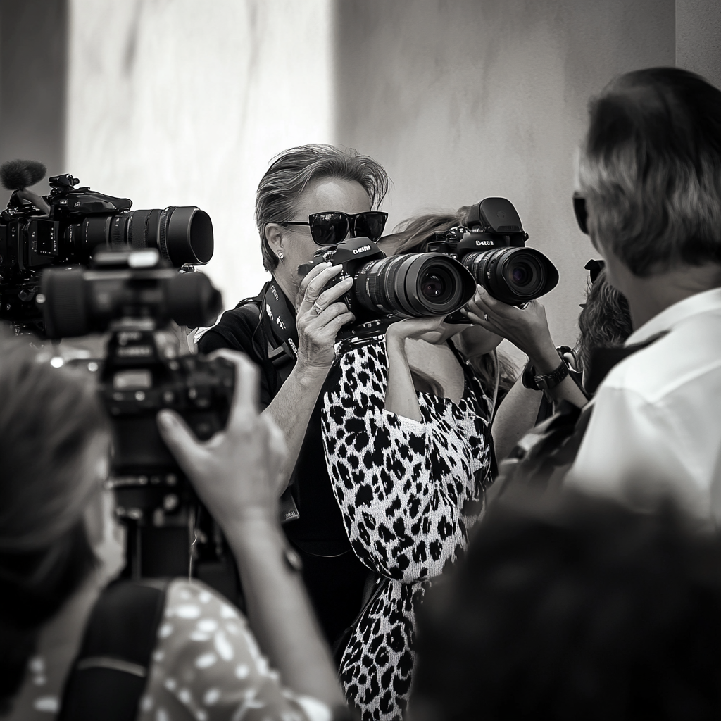 Periodistas en una rueda de prensa | Fuente: Midjourney