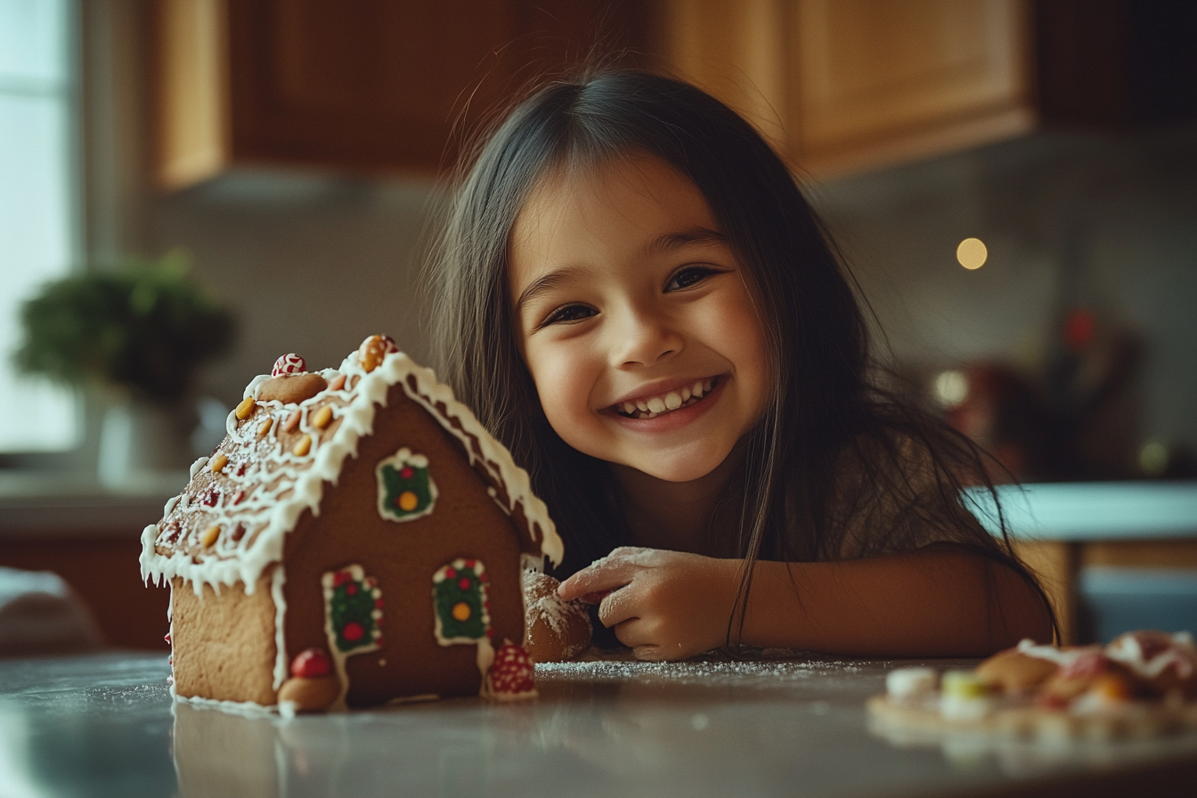 Una niña con una casa de pelirrojos | Fuente: Midjourney