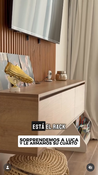 Mica Viciconte mostrando cómo quedó el nuevo dormitorio de su hijo Luca Cubero | Fuente: Instagram/micaviciconte