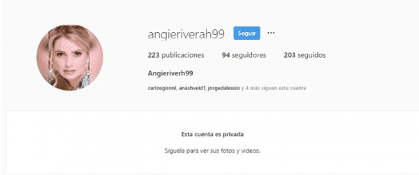 Perfil de la nueva cuenta de Angélica Rivera en Instagram. | Foto: angieriverah99