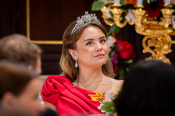 La princesa Ariane de los Países Bajos durante el banquete de Estado celebrado en el Palacio Real de Ámsterdam, en la primera jornada de la visita de Estado, el 17 de junio de 2026, en Ámsterdam, Países Bajos.