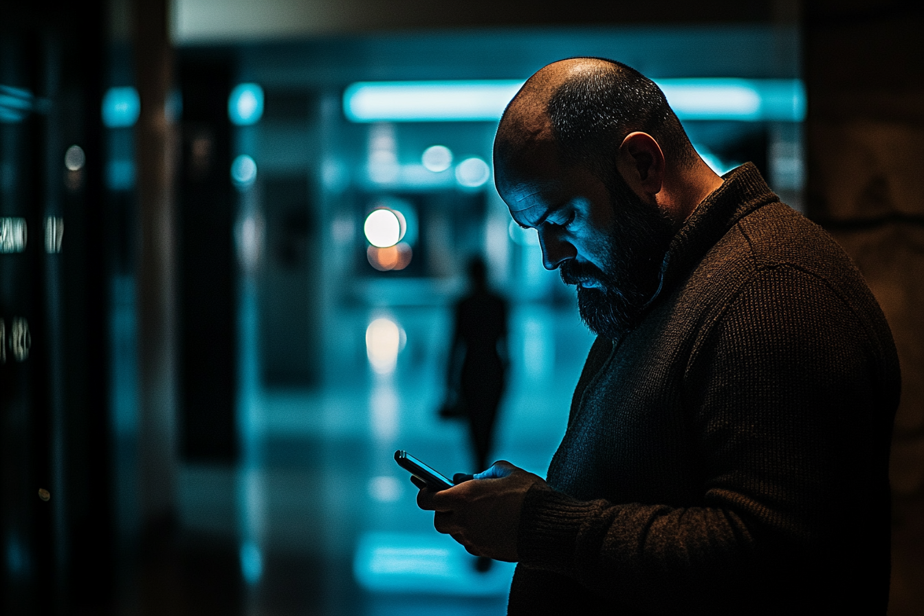 Un hombre usando su teléfono | Fuente: Midjourney