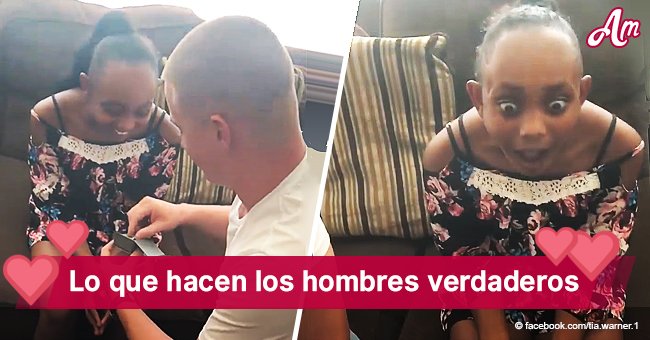 Hombre asombra a hija de prometida con propuesta y anillo de diamantes en conmovedor video