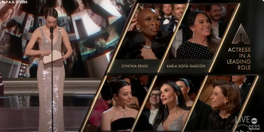 La reacción de Demi Moore en los Oscars | Fuente: YouTube/ABCNews