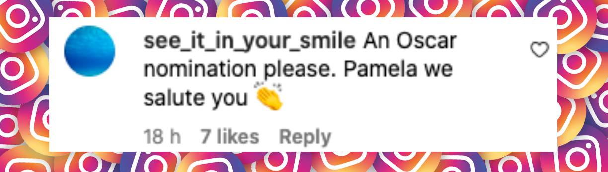 Comentario de un fan sobre la actuación de Pamela Anderson en el trailer de "The Last Showgirl", publicado el 14 de noviembre de 2024 | Fuente: Instagram/lastshowgirl