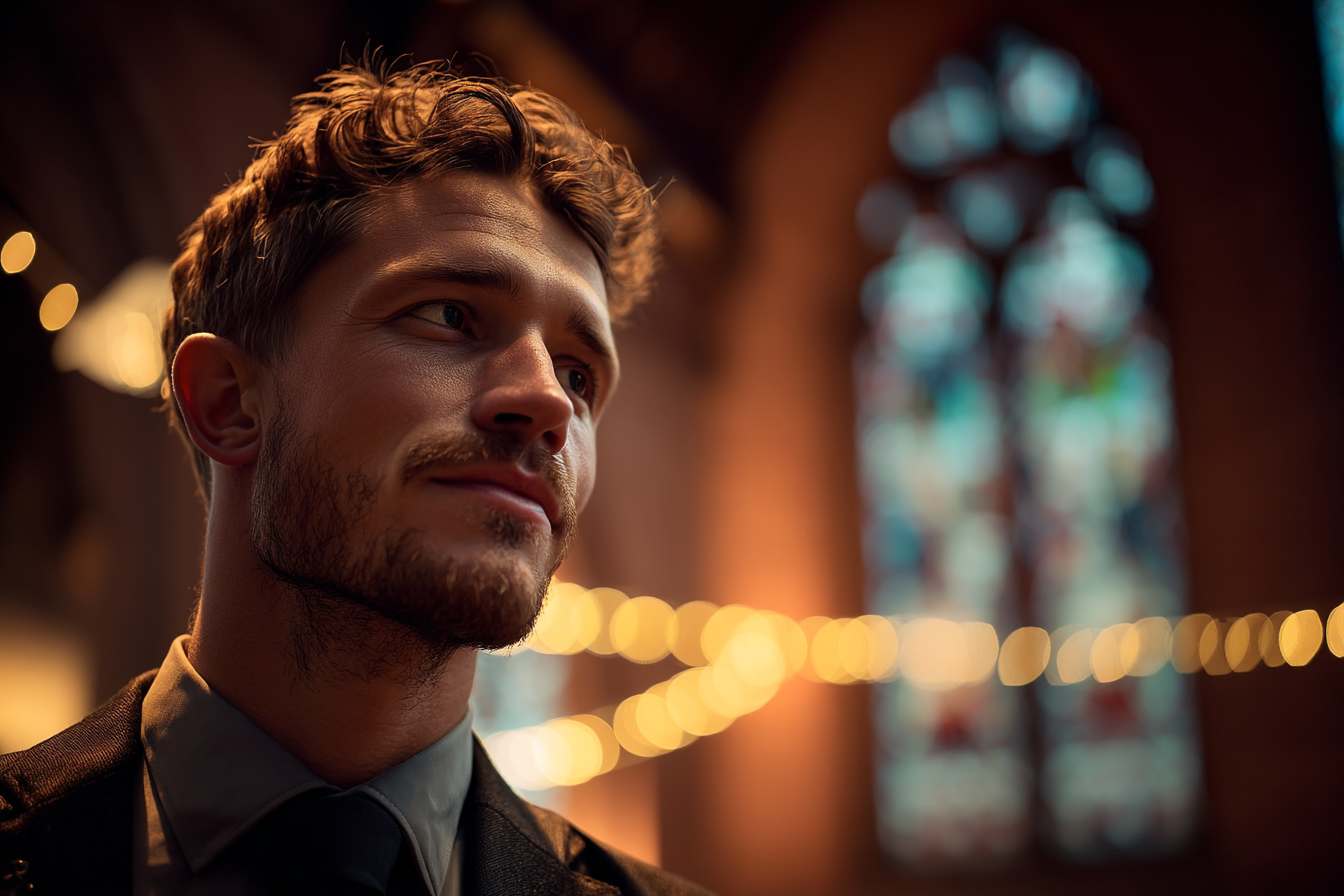 Un hombre en su boda | Fuente: Midjourney