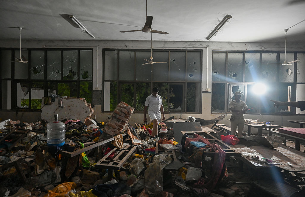 El comedor del hostal después de la tragedia. | Foto: Getty Images