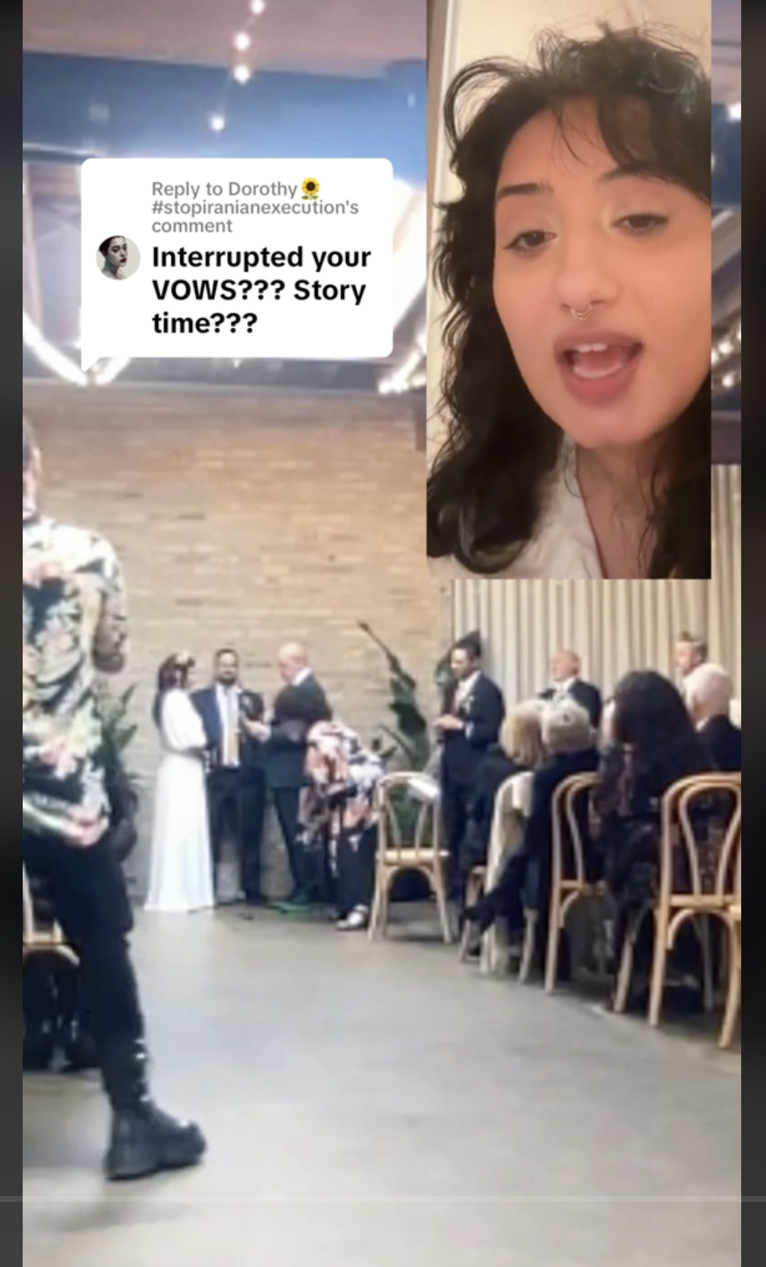 Stasia compartió imágenes de vídeo del día de su boda, en las que se ve a su marido y a otros invitados, incluida su suegra, abandonando su asiento, el 19 de octubre de 2023 | Foto: TikTok/stasiasvcks