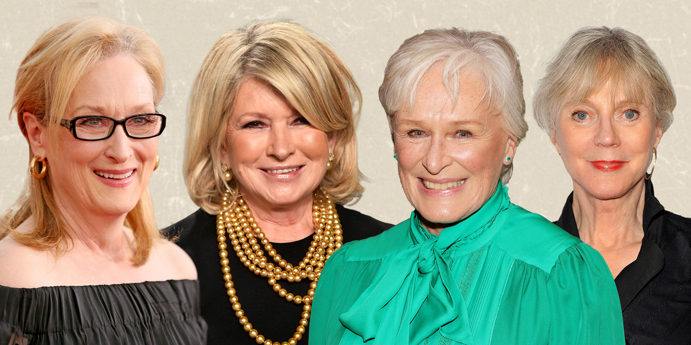 Glenn Close, Meryl Streep, Martha Stewart y Blythe Danner | Foto: Getty Images