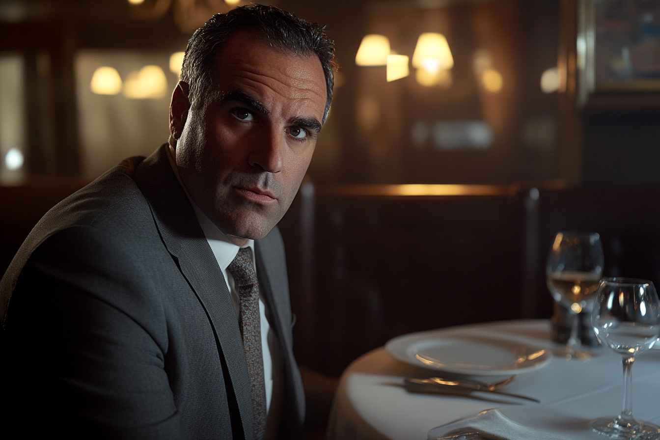 Un hombre sentado en un restaurante | Fuente: Midjourney