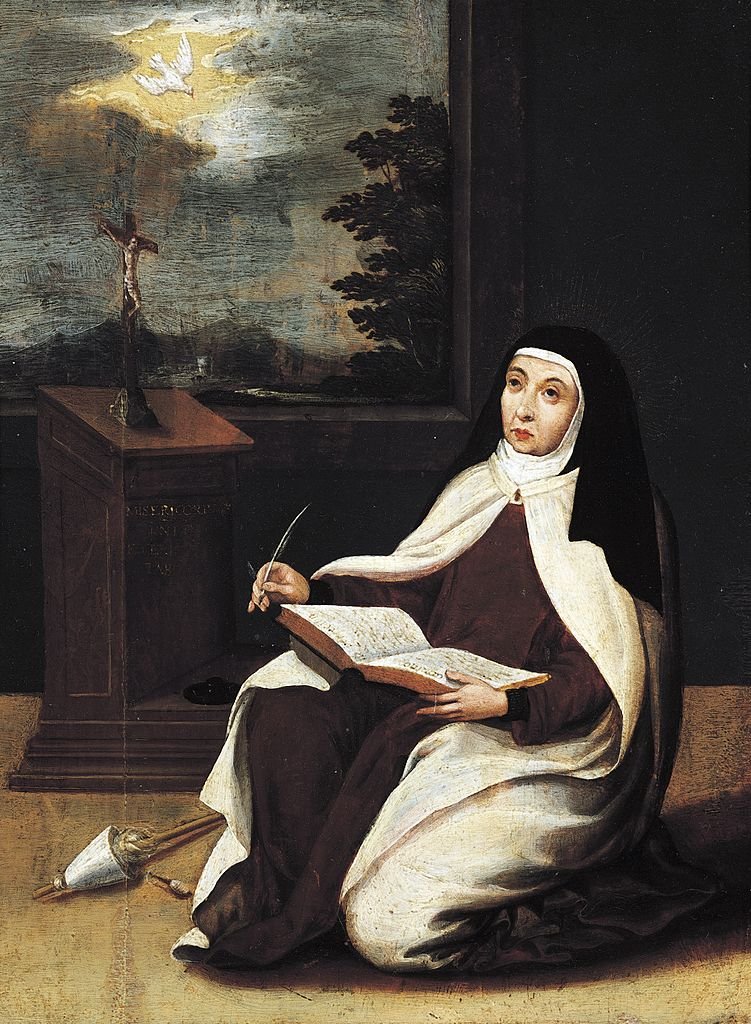 Santa Teresa de Ávila escribiendo inspirada en el Espíritu Santo. | Foto: Getty Images