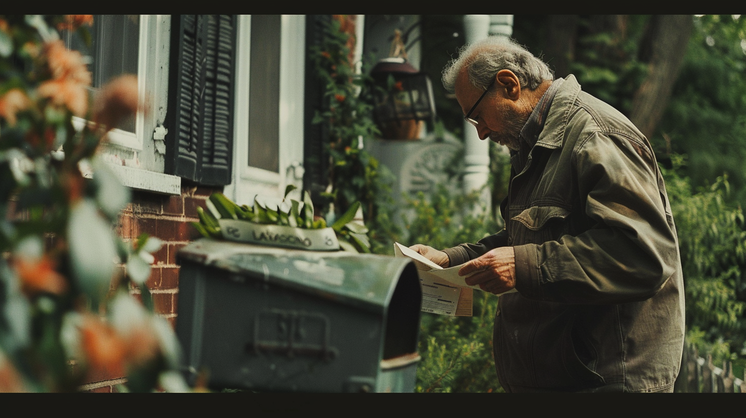 Vecino sacando el correo del buzón | Foto: Midjourney