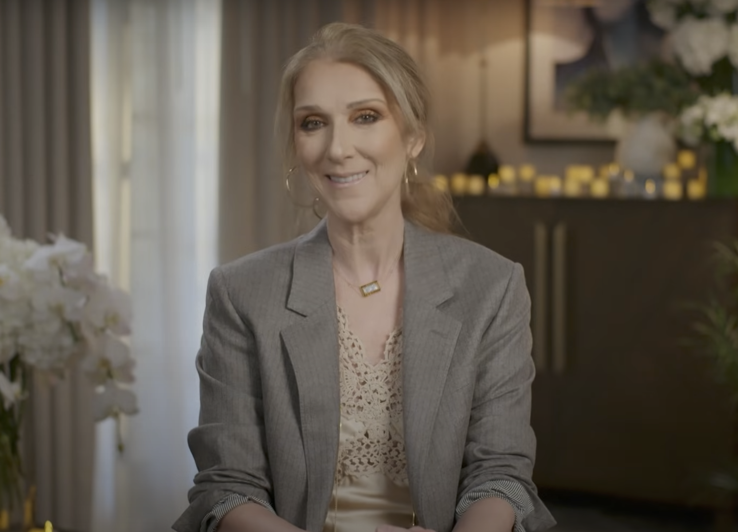 Una captura de pantalla de Céline Dion de un vídeo del 14 de mayo de 2025. | Fuente: YouTube/Eurovisión