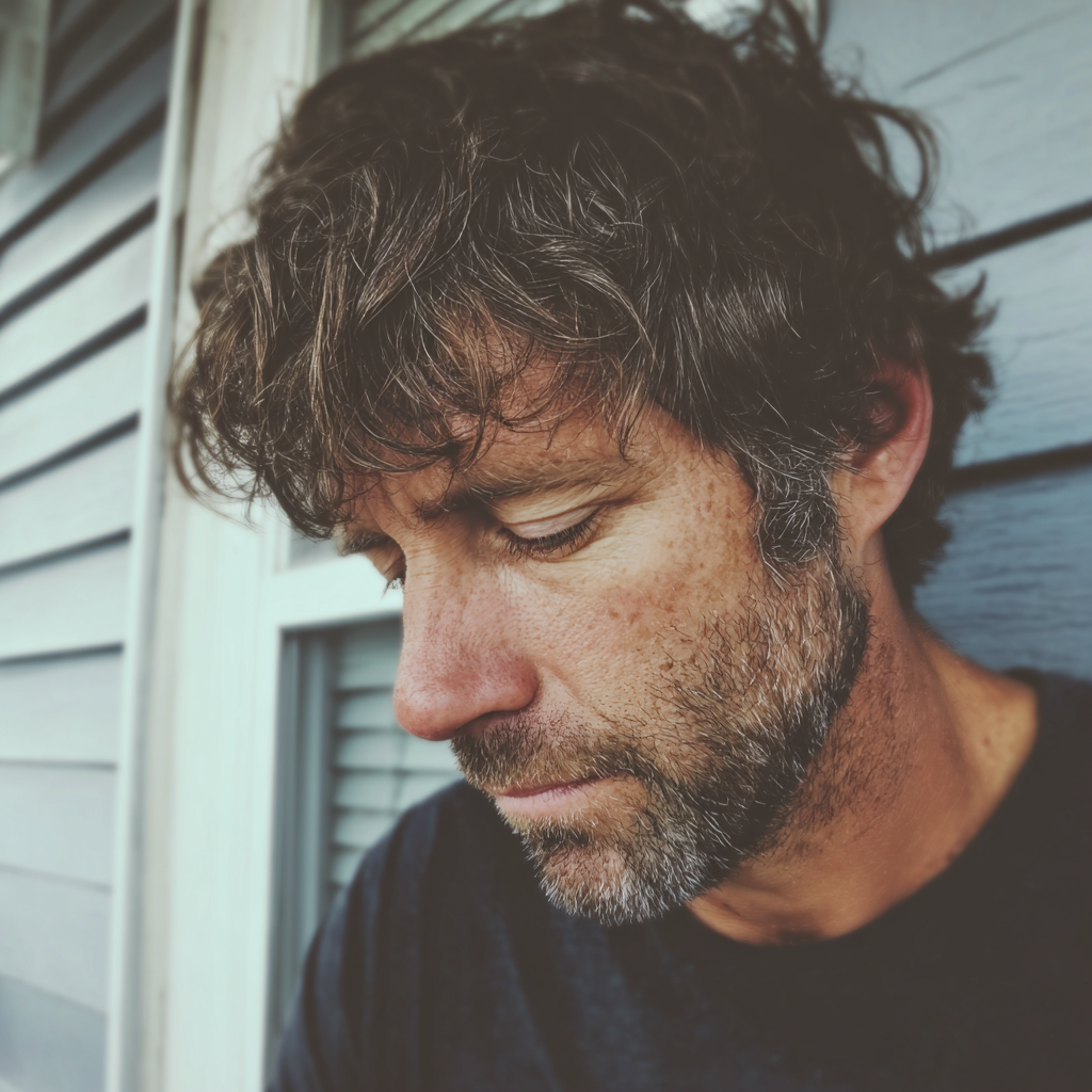 Un uomo sconvolto in piedi all'esterno | Fonte: Midjourney