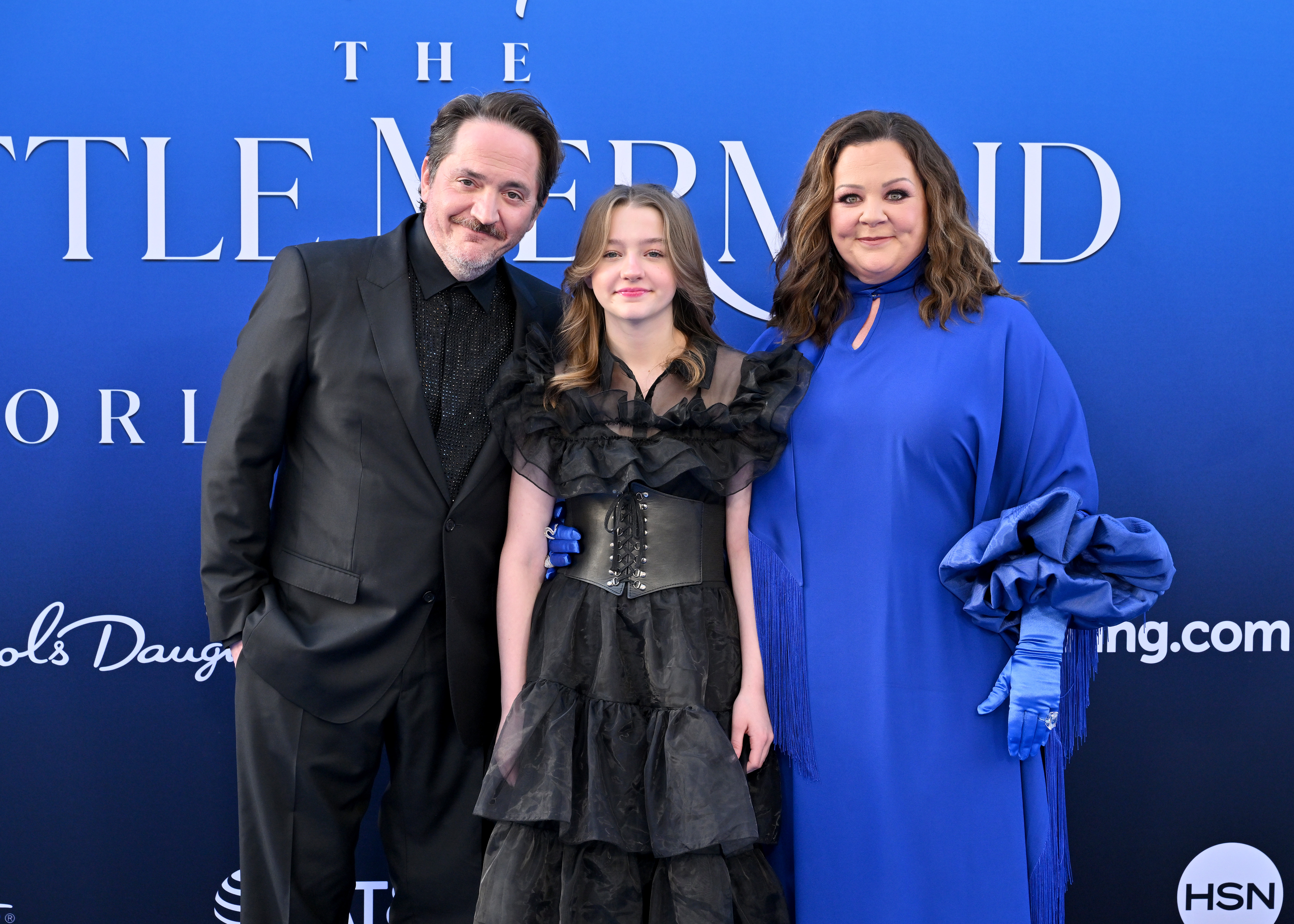 Ben Falcone, Vivian Falcone y Melissa McCarthy asisten al estreno mundial de "The Little Mermaid" de Disney el 08 de mayo de 2023 en Hollywood, California | Fuente: Getty Images