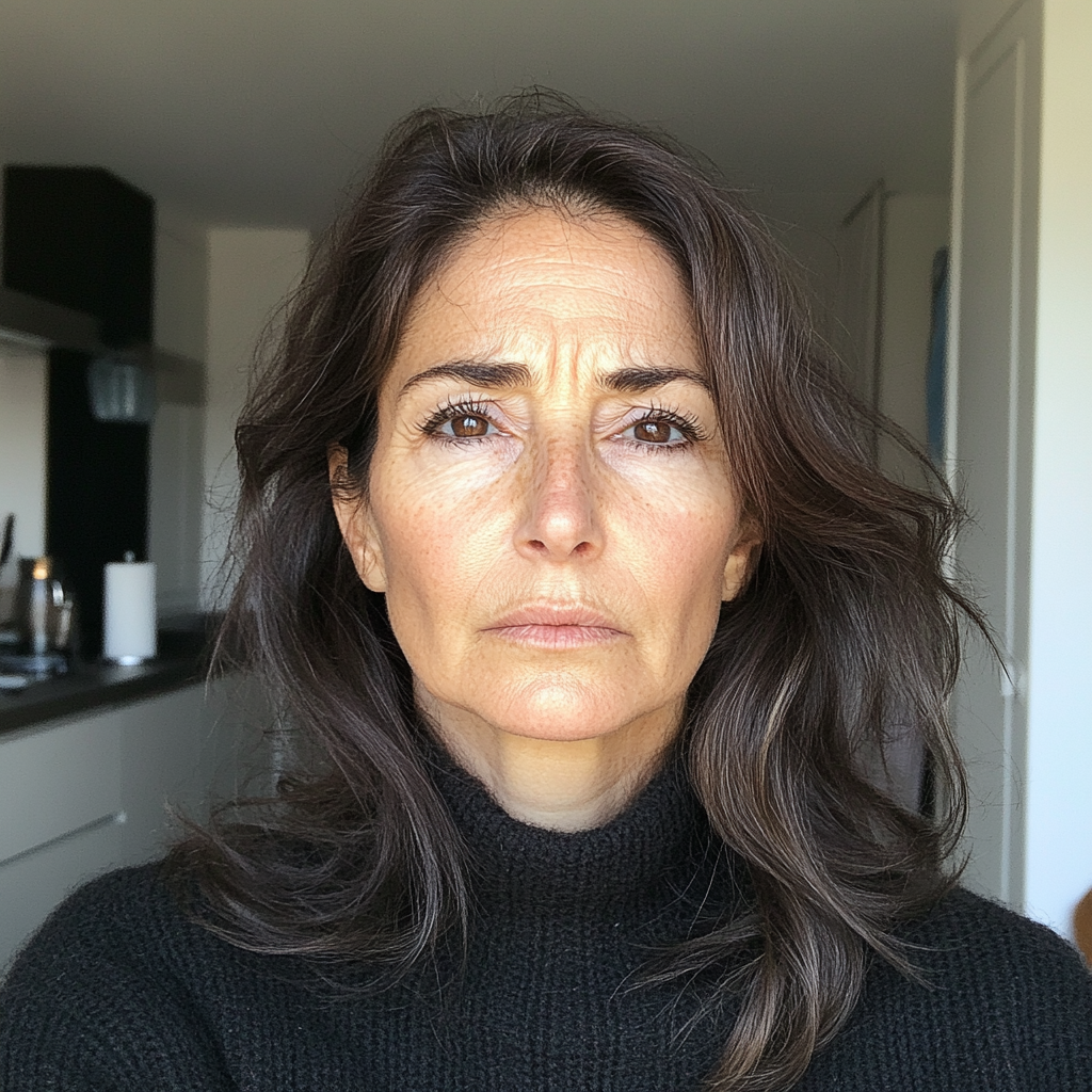 Una mujer ceñuda | Fuente: Midjourney