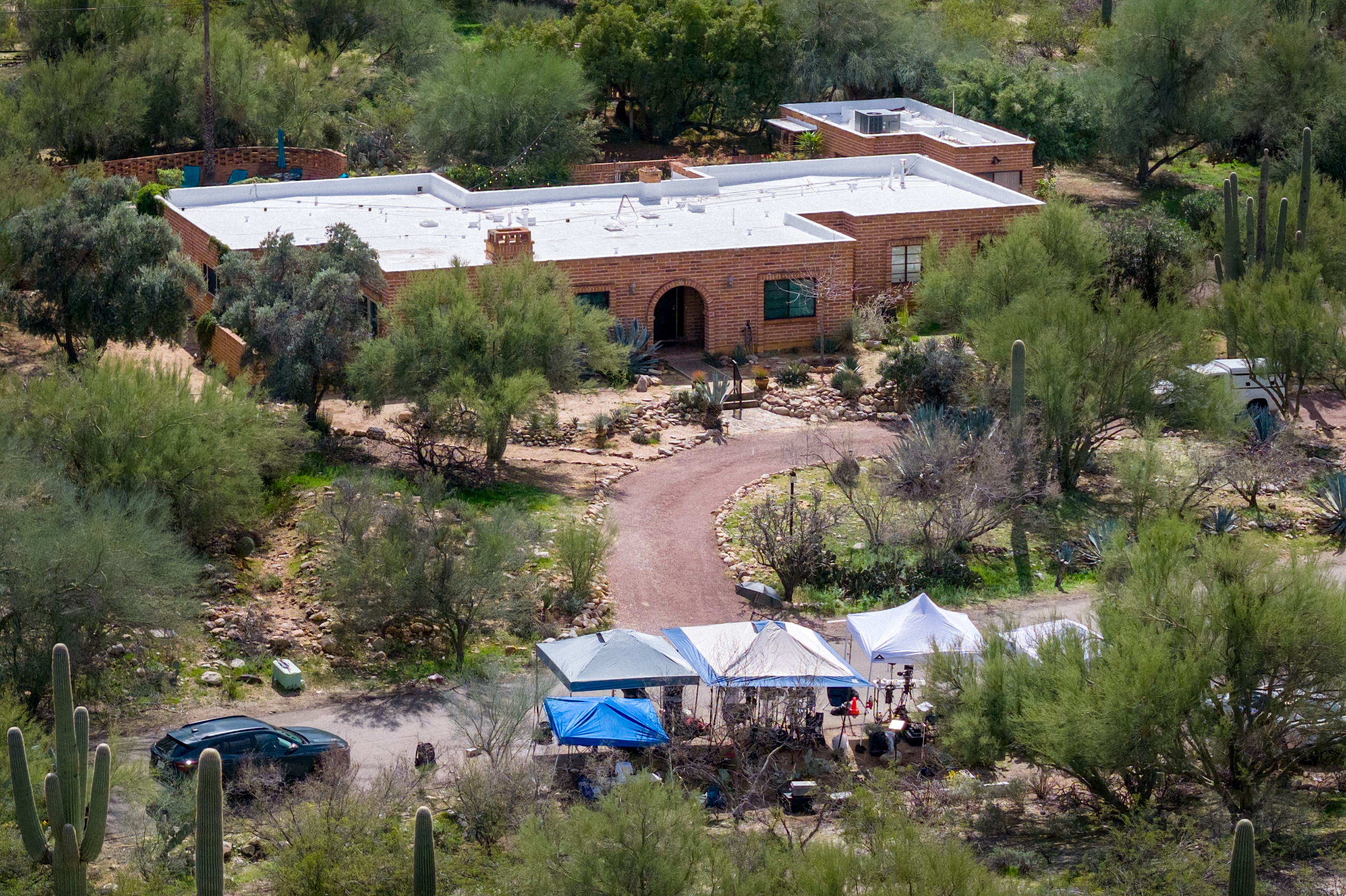 La residencia de Nancy Guthrie aparece el 17 de febrero de 2026 en Tucson, Arizona | Fuente: Getty Images