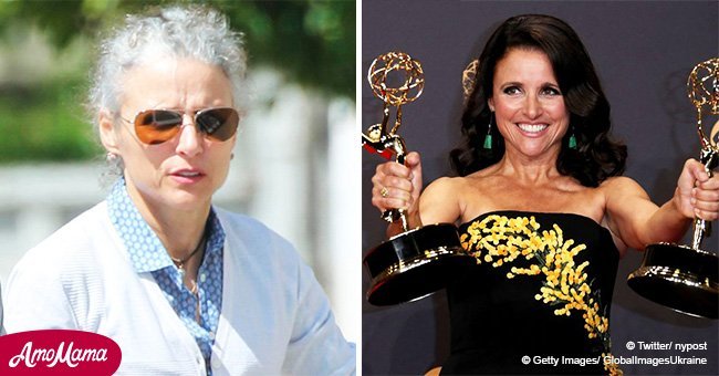 Julia Louis-Dreyfus luce apenas reconocible al aparecer en plena recuperación del cáncer