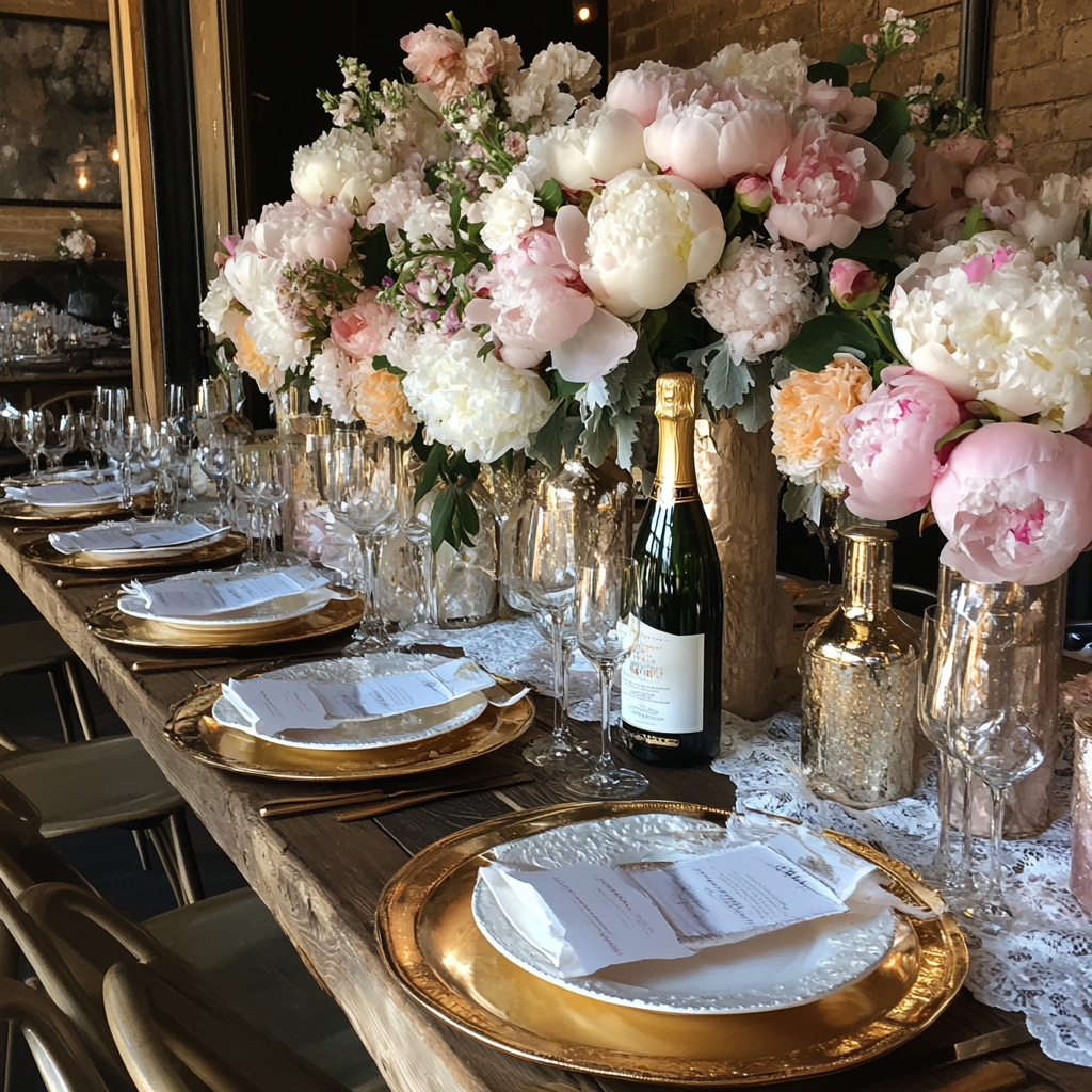 Asientos en un banquete de boda | Fuente: Midjourney