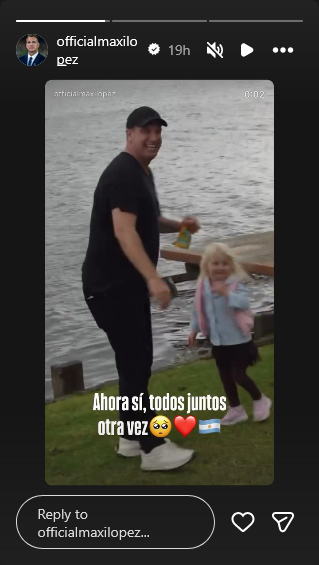 Maxi López compartió un video de su reencuentro familiar tras la llegada de Daniela Christiansson a Argentina | Fuente: Instagram Stories/officialmaxilopez