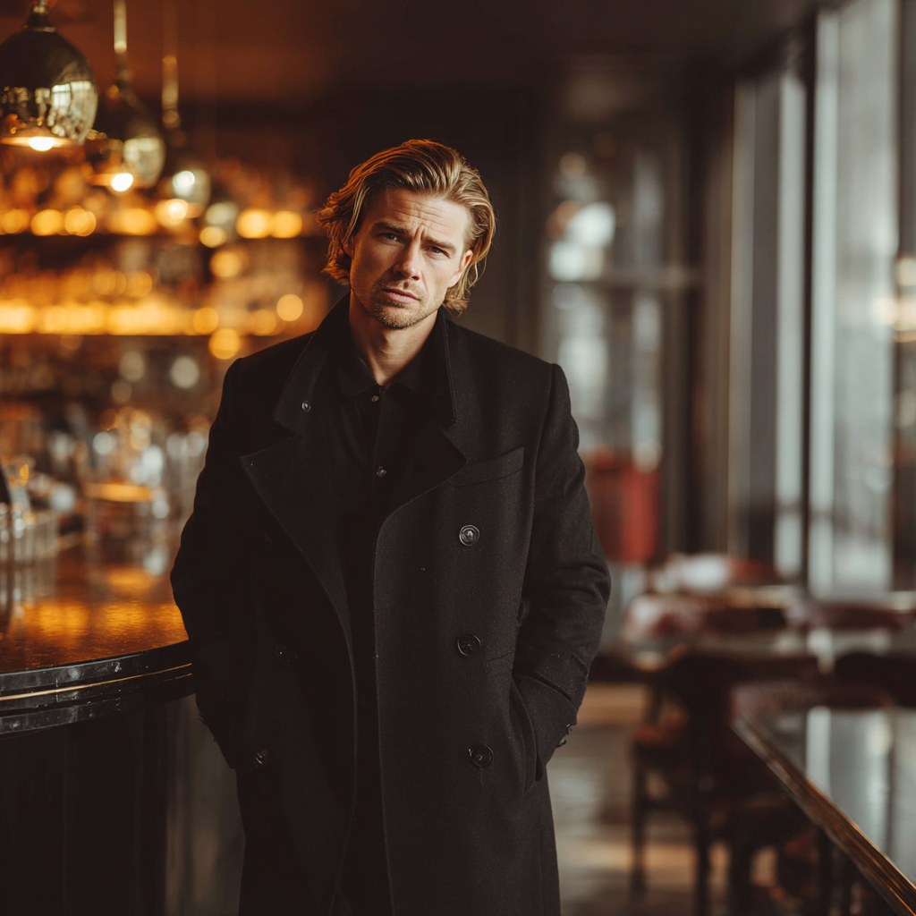 Un uomo accigliato in piedi in una tavola calda | Fonte: Midjourney