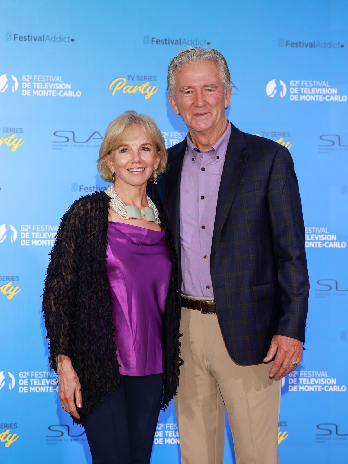 Linda Purl y Patrick Duffy en la Fiesta de Series de TV durante el 62º Festival de TV de Montecarlo el 17 de junio de 2023, en Mónaco | Fuente: Getty Images