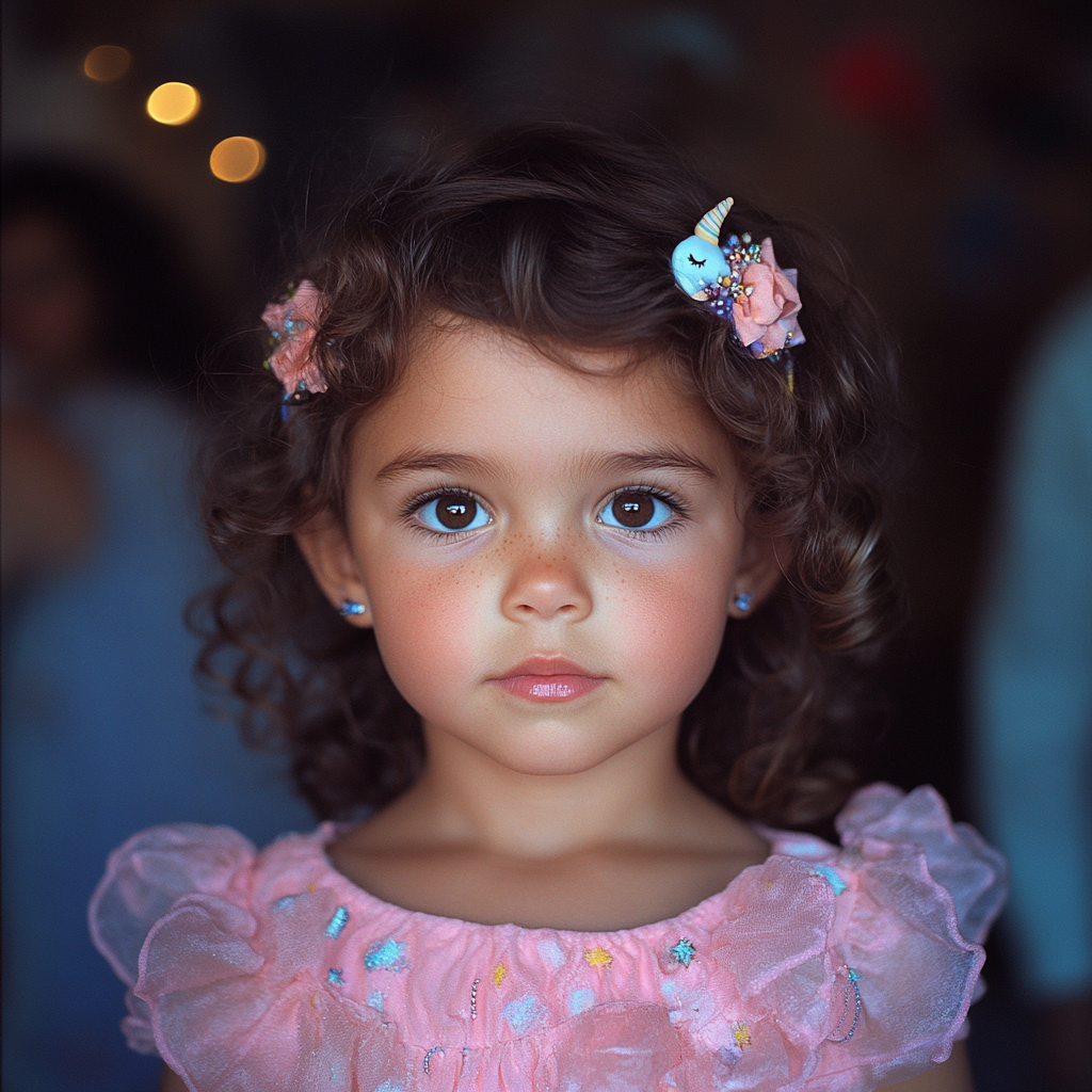Una niña vestida de fiesta | Fuente: Midjourney