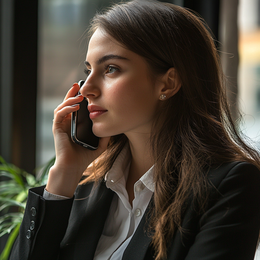 Una mujer al teléfono | Fuente: Midjourney