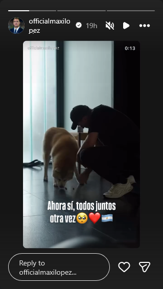 Maxi López compartió un video de su reencuentro familiar tras la llegada de Daniela Christiansson a Argentina | Fuente: Instagram Stories/officialmaxilopez