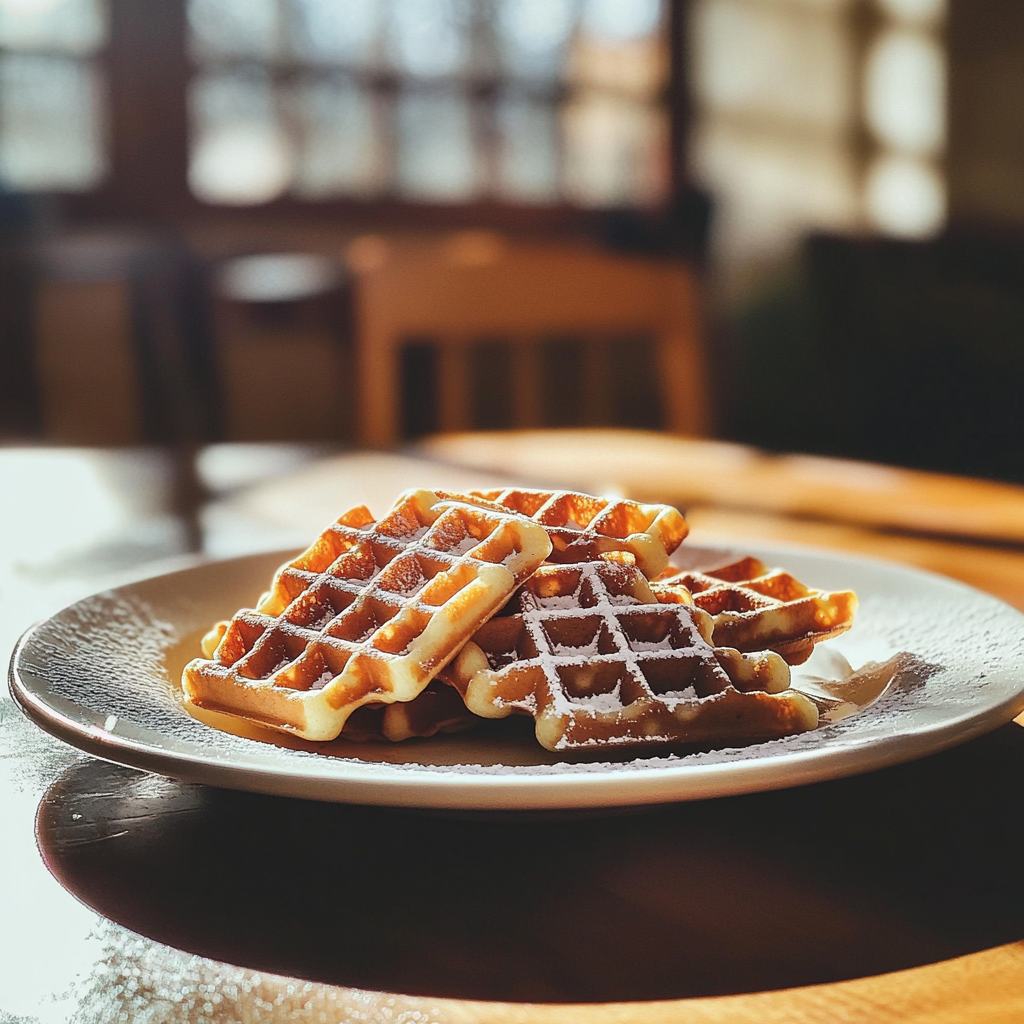 Un plato de waffles | Fuente: Midjourney